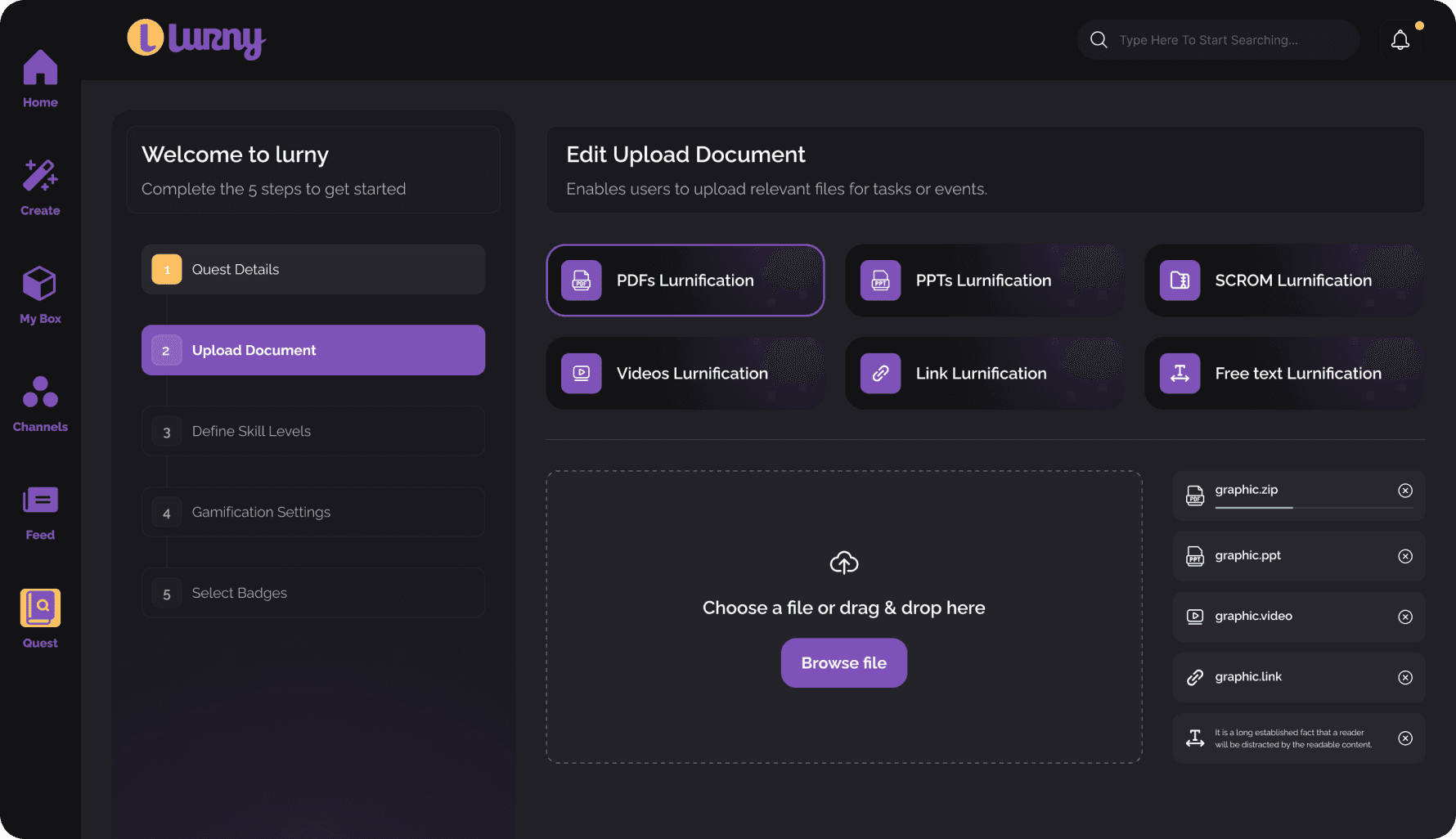 Create A Lurny Instantly. Effortlessly.